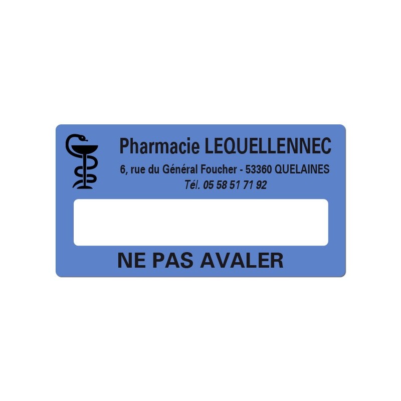 Etiquette Pharmacie 48 5x25 4mm personnalisée Par 500