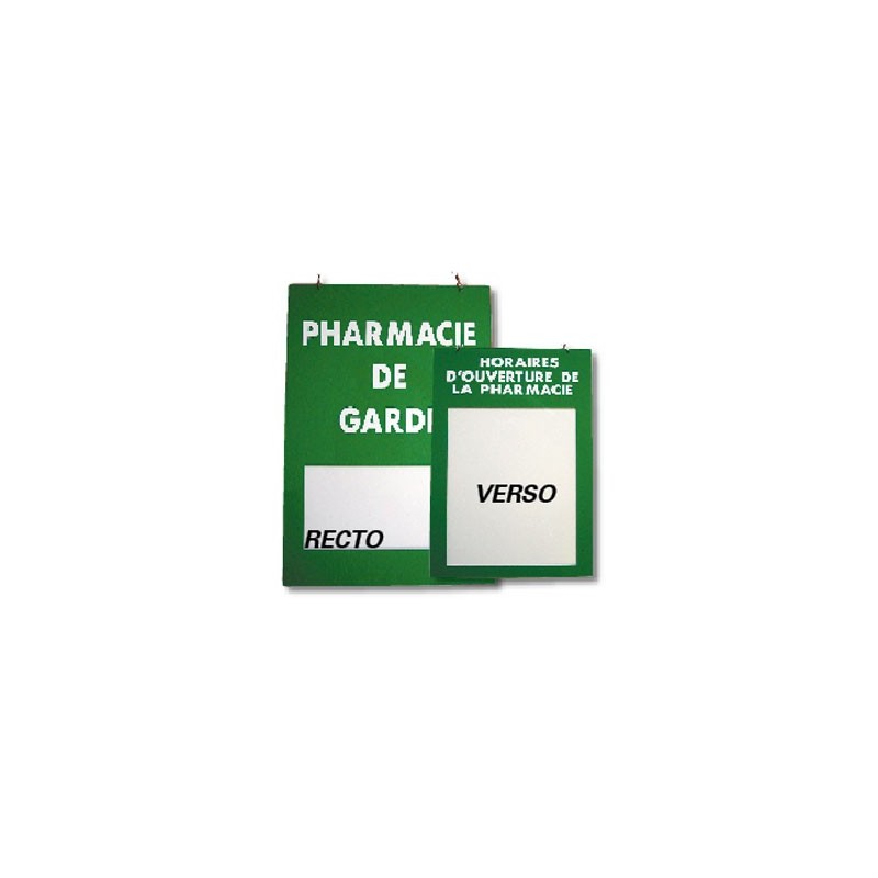 Plaque signalétique "Pharmacie de garde/Horaire" R/V en plexiglass