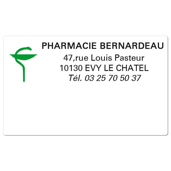 Etiquette Pharmacie 63x38mm personnalisée Par 500