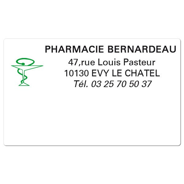 Etiquette Pharmacie 63x38mm personnalisée Par 500