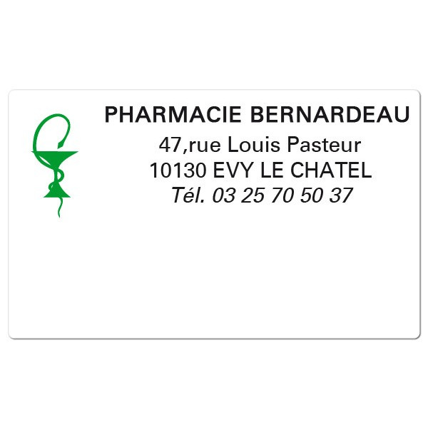 Etiquette Pharmacie 63x38mm personnalisée Par 500