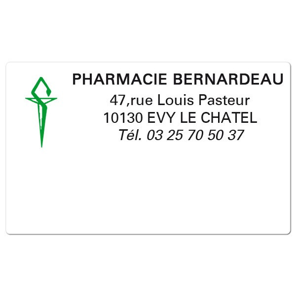 Etiquette Pharmacie 63x38mm personnalisée Par 500