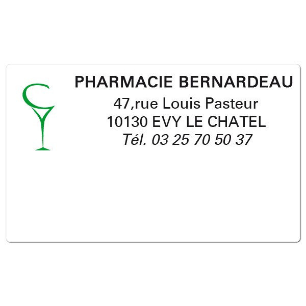 Etiquette Pharmacie 63x38mm personnalisée Par 500