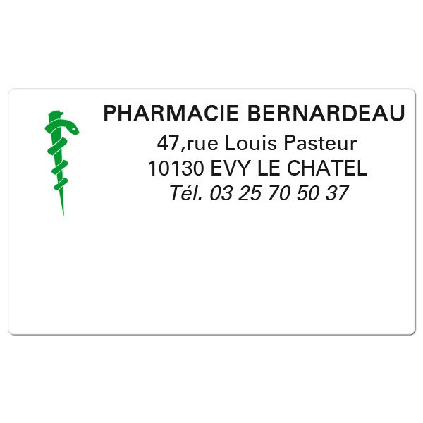 Etiquette Pharmacie 63x38mm personnalisée Par 500