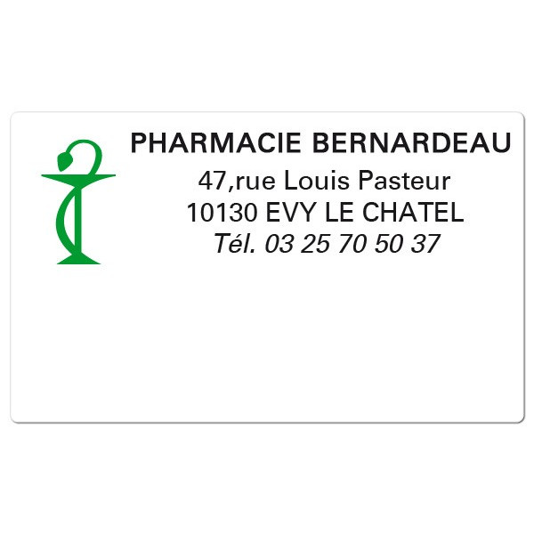 Etiquette Pharmacie 63x38mm personnalisée Par 500