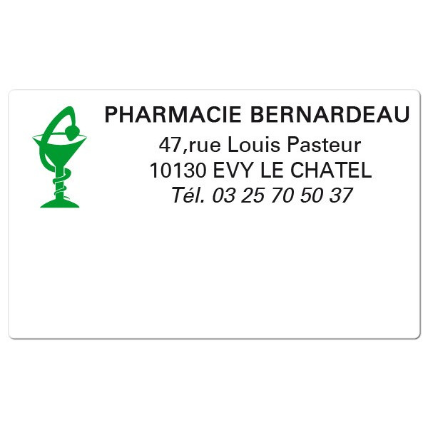 Etiquette Pharmacie 63x38mm personnalisée Par 500