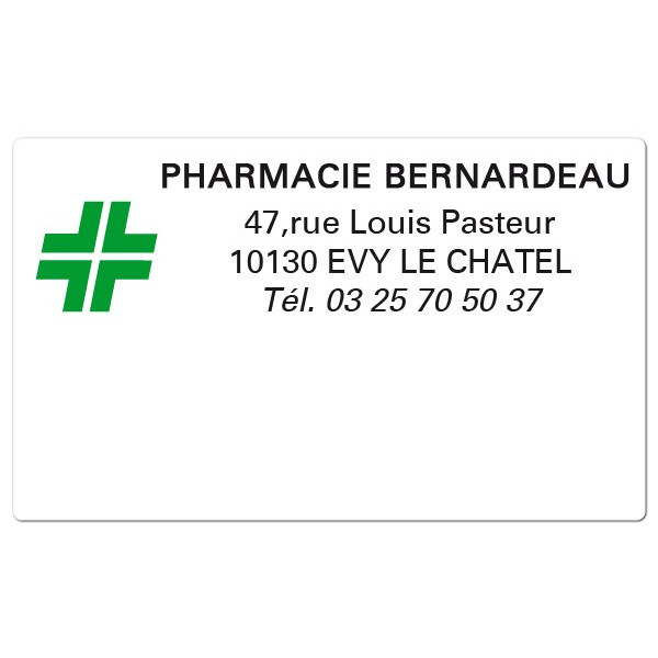 Etiquette Pharmacie 63x38mm personnalisée Par 500