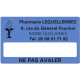 Etiquette Pharmacie 63x38mm personnalisée Par 500