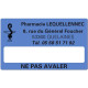 Etiquette Pharmacie 63x38mm personnalisée Par 500
