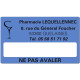 Etiquette Pharmacie 63x38mm personnalisée Par 500