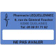 Etiquette Pharmacie 63x38mm personnalisée Par 500