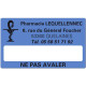 Etiquette Pharmacie 63x38mm personnalisée Par 500