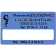 Etiquette Pharmacie 63x38mm personnalisée Par 500