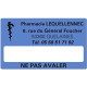 Etiquette Pharmacie 63x38mm personnalisée Par 500