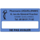 Etiquette Pharmacie 63x38mm personnalisée Par 500