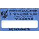 Etiquette Pharmacie 63x38mm personnalisée Par 500