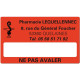 Etiquette Pharmacie 63x38mm personnalisée Par 500