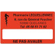 Etiquette Pharmacie 63x38mm personnalisée Par 500