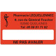 Etiquette Pharmacie 63x38mm personnalisée Par 500