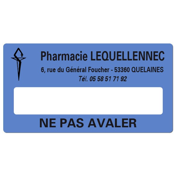 Etiquette Pharmacie 48,5x25,4mm personnalisée Par 500