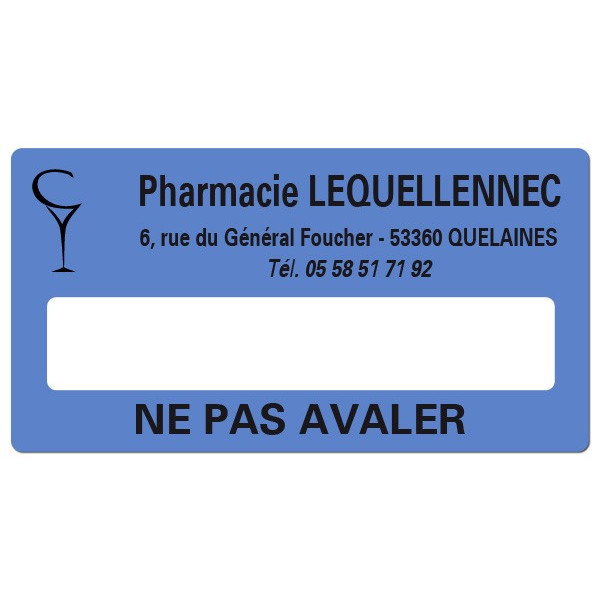Etiquette Pharmacie 48,5x25,4mm personnalisée Par 500
