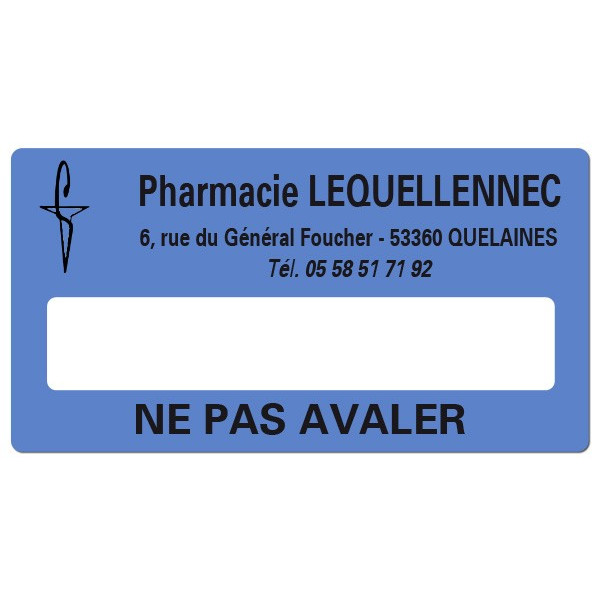 Etiquette Pharmacie 48,5x25,4mm personnalisée Par 500