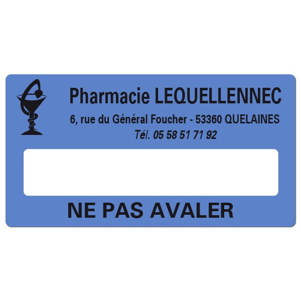 Etiquette Pharmacie 48,5x25,4mm personnalisée Par 500