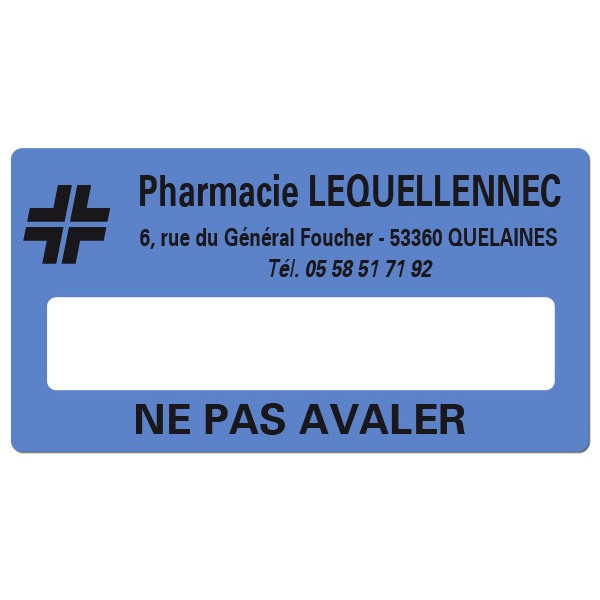 Etiquette Pharmacie 48,5x25,4mm personnalisée Par 500