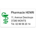 Etiquette Pharmacie 48,5x25,4mm personnalisée Par 500