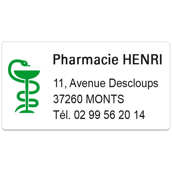 Etiquette Pharmacie 48,5x25,4mm personnalisée Par 500