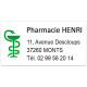 Etiquette Pharmacie 48,5x25,4mm personnalisée Par 500