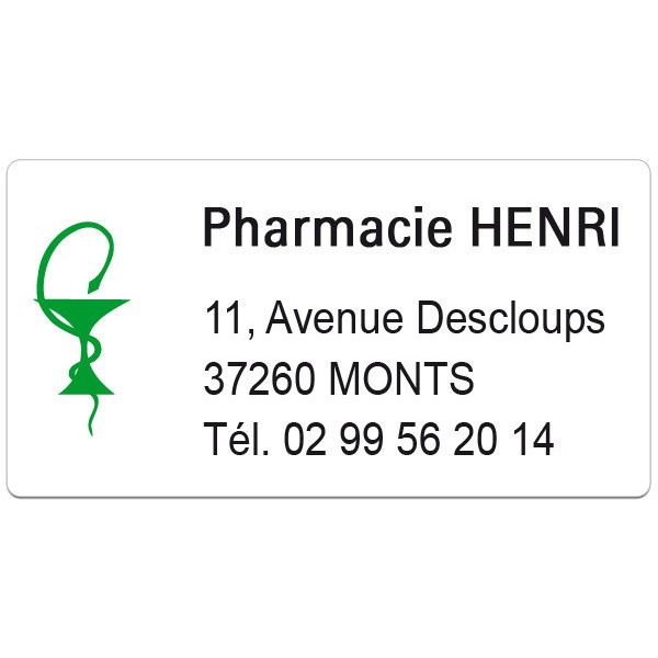 Etiquette Pharmacie 48,5x25,4mm personnalisée Par 500