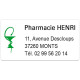 Etiquette Pharmacie 48,5x25,4mm personnalisée Par 500