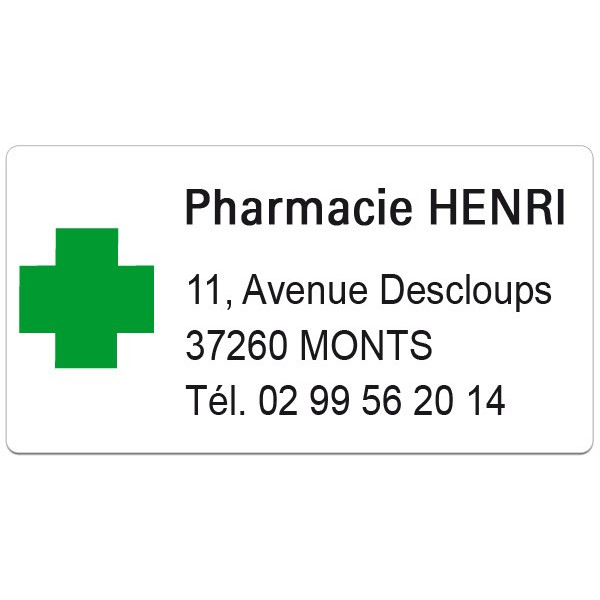 Etiquette Pharmacie 48,5x25,4mm personnalisée Par 500