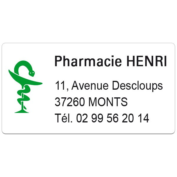 Etiquette Pharmacie 48,5x25,4mm personnalisée Par 500
