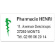 Etiquette Pharmacie 48,5x25,4mm personnalisée Par 500