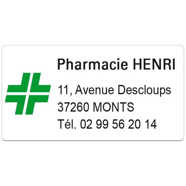 Etiquette Pharmacie 48,5x25,4mm personnalisée Par 500