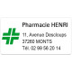 Etiquette Pharmacie 48,5x25,4mm personnalisée Par 500