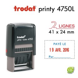 Tampon Dateur Trodat Printy 4750L2 Payé le.. (41x24mm)