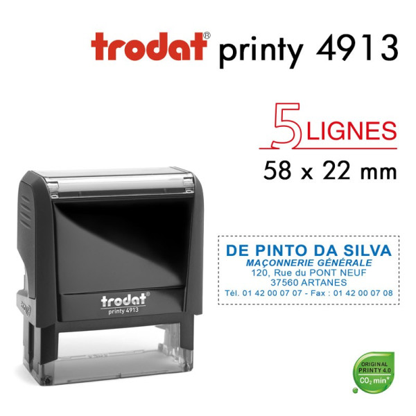 TAMPON TEXTE PRINTY 4913 58*22MM
