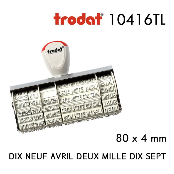 Dateur Trodat Manuel 10416TL,  Jour, Mois & Année en toutes lettres 