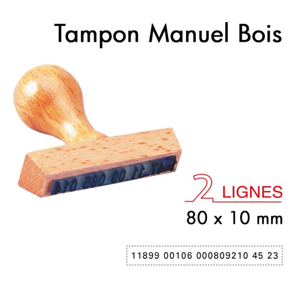 TAMPON MONTURE BOIS 2 LIGNES DIM 80X10MM