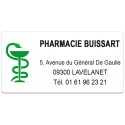 Etiquette Pharmacie 38x19mm personnalisée Par 480