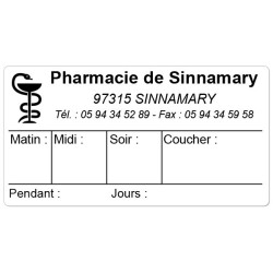 Etiquette Pharmacie 48,5x25,4mm personnalisée par 500
