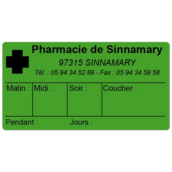 Etiquette Pharmacie 48,5x25,4mm personnalisée par 500