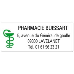 Etiquette Pharmacie personnalisée 50 x 20 mm Par 500