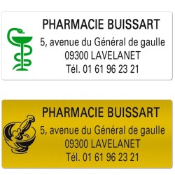 Etiquette Pharmacie 50 x 20 mm personnalisée Par 500