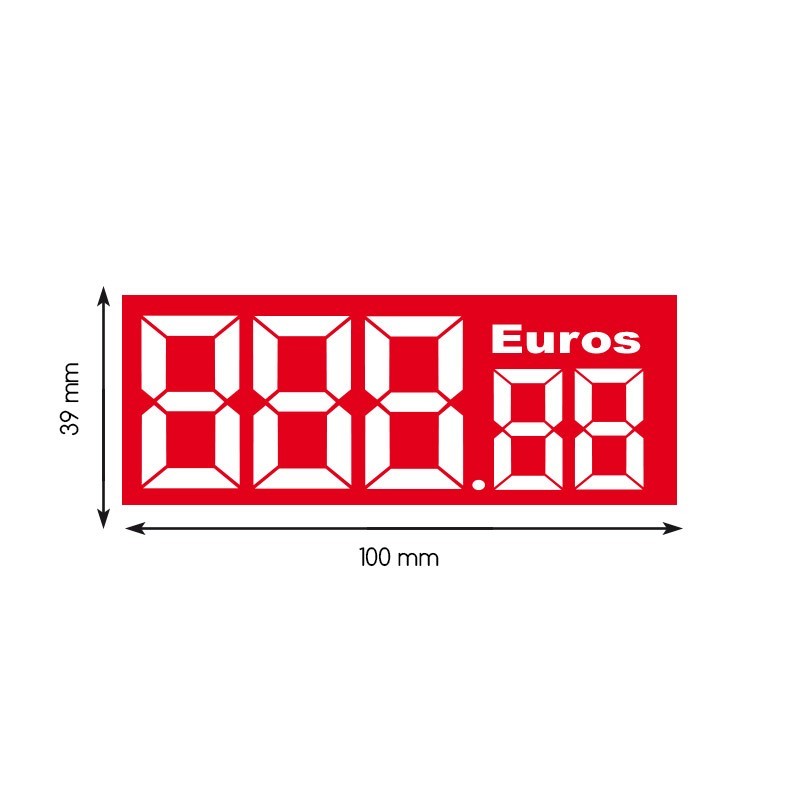 Etiquette digiprix 39x100mm euros (lot de 240)