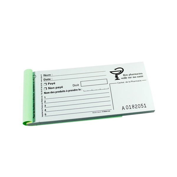 Carnet de manquant autocopiant de 50 feuillets doubles 160x72mm