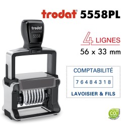 Numéroteur Trodat Metal Line 5558PL (56x33mm), 4 lignes,  8 chiffres